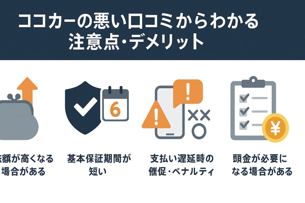 ココカーの悪い口コミからわかる注意点・デメリット