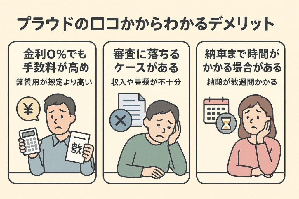 プラウドの口コミからわかるデメリット