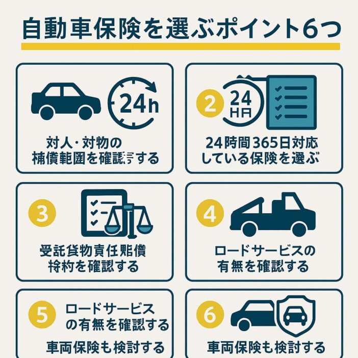 黒ナンバーの任意保険を選ぶポイント6つ