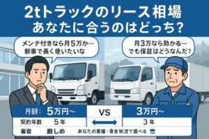2tトラックのリースの相場は？格安で契約できる会社6選！