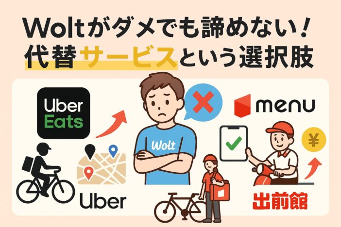 Woltがダメでも諦めない！代替サービスという選択肢