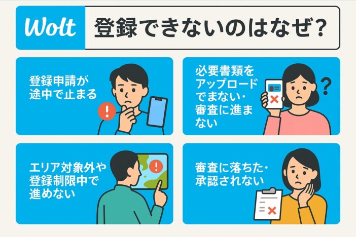 Wolt配達員に登録できないのはなぜ？まずはパターンを整理