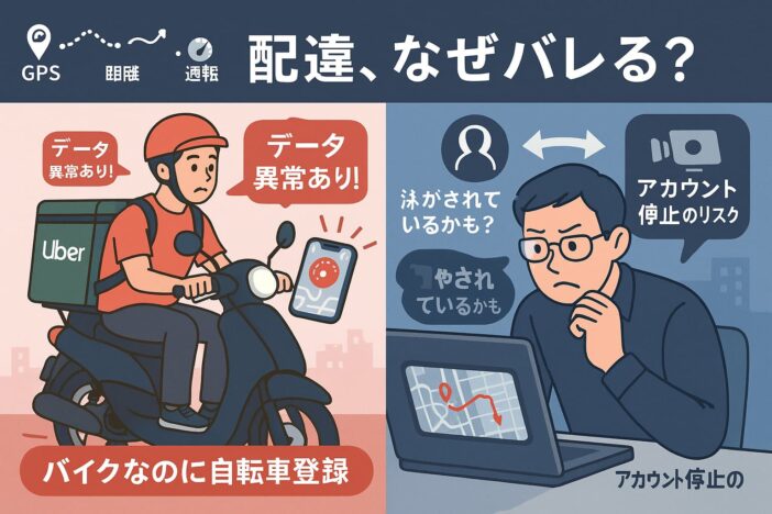 ウーバーイーツのバイク配達がバレる理由と仕組みを徹底解説