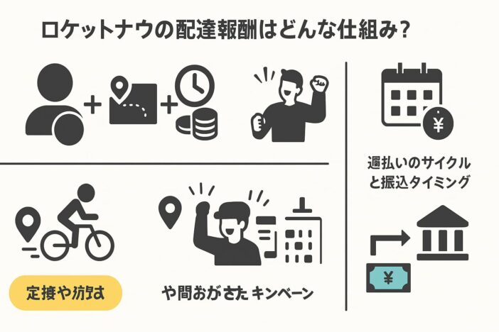ロケットナウの配達員報酬はどんな仕組み？