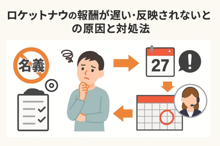 ロケットナウの報酬が遅い・反映されないときの原因と対処法