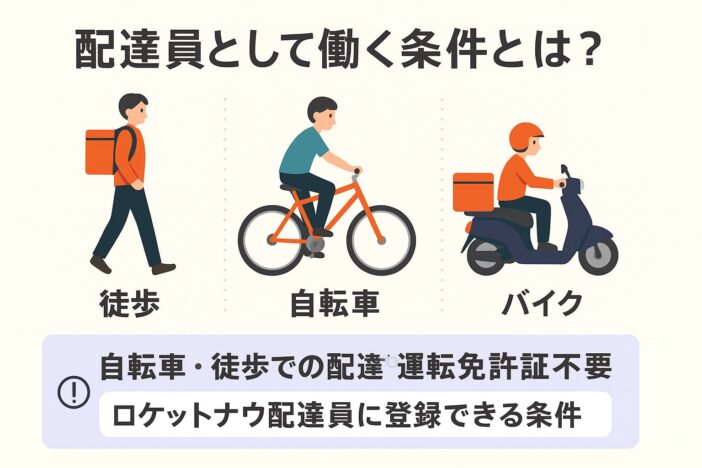 ロケットナウ配達員として働く条件とは？