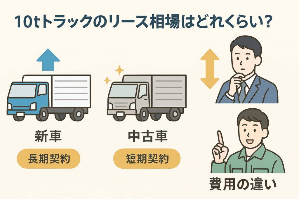 10tトラックのリース相場はどれくらい？【新車・中古別の目安】