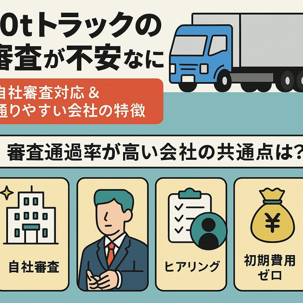 10tトラックの審査が不安な方に｜自社審査対応＆通りやすい会社の特徴
