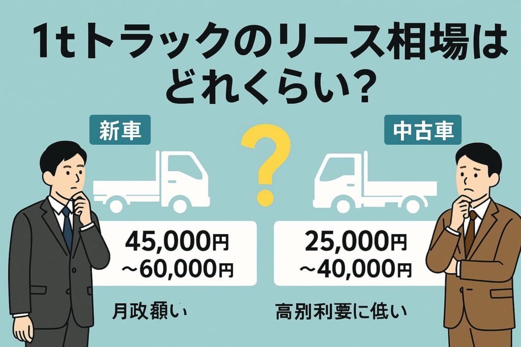 1tトラックのリース相場はどれくらい？
