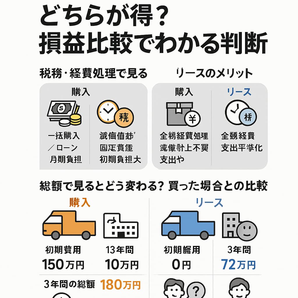 2tトラックの購入とリース、どちらが得？損益比較でわかる判断軸
