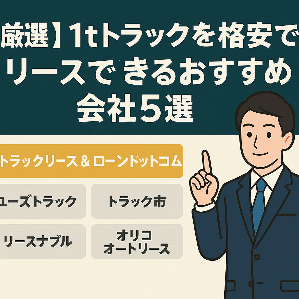 【厳選】1tトラックを格安でリースできるおすすめ会社5選