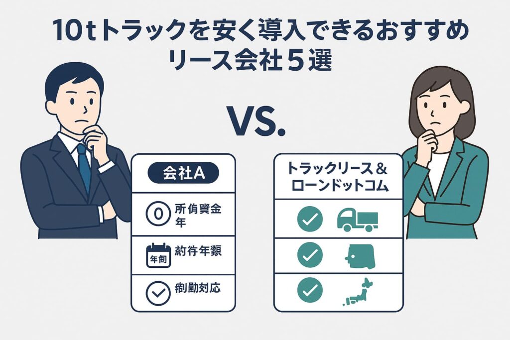 【比較表あり】10tトラックを安く導入できるおすすめリース会社5選