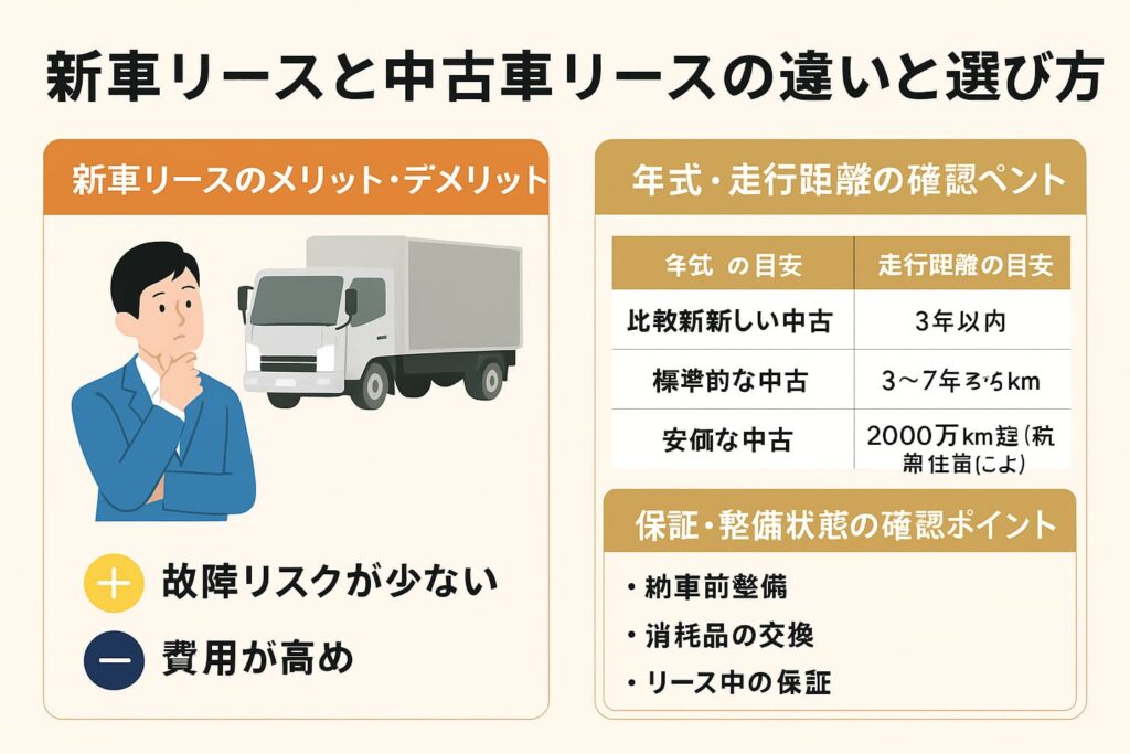 新車リースと中古車リースの違いと選び方