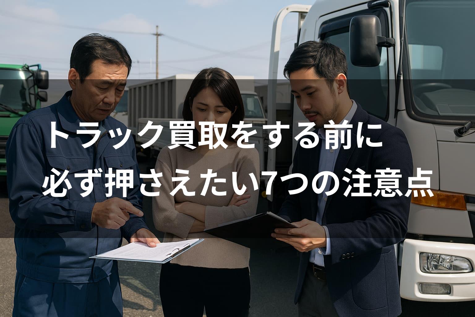 トラック買取をする前に必ず押さえたい7つの注意点
