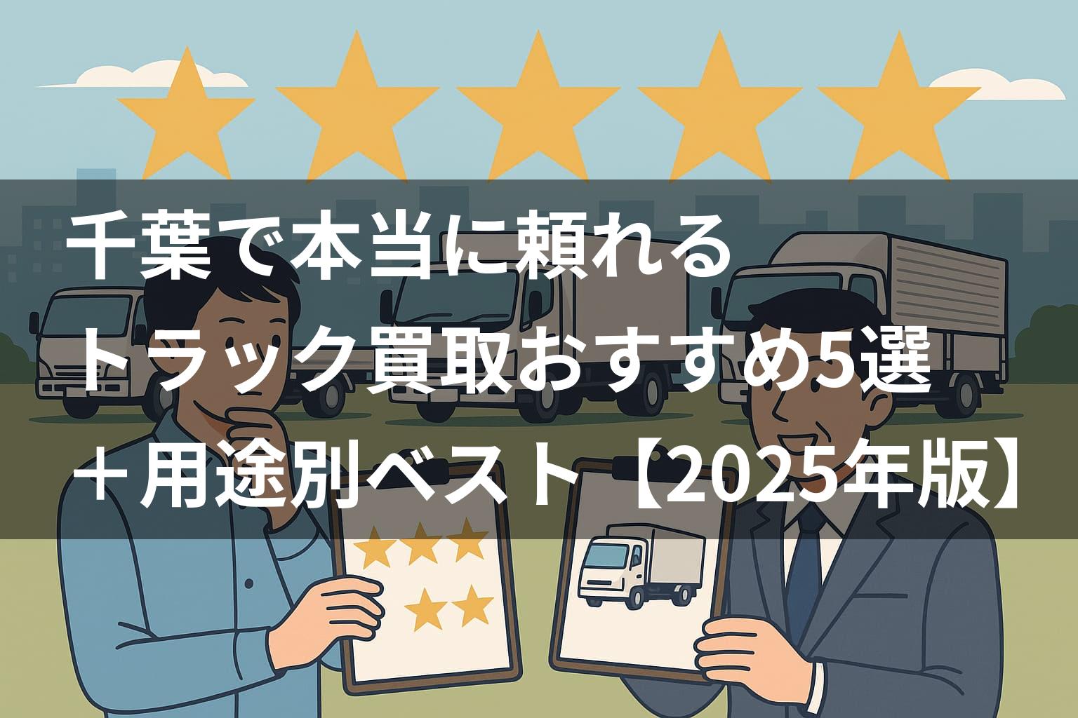 千葉で本当に頼れるトラック買取おすすめ5選＋用途別ベスト【2025年版】