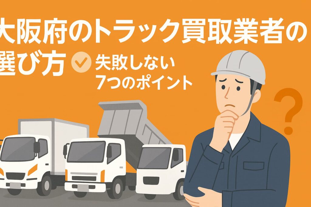 大阪府のトラック買取業者の選び方【失敗しない7つのポイント】