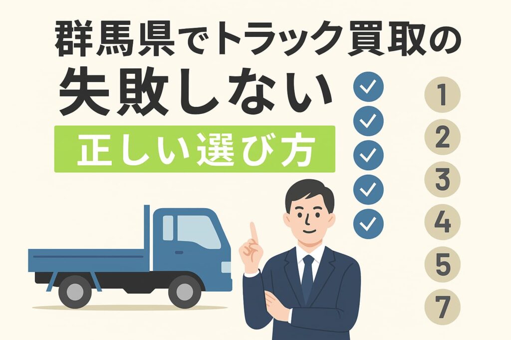 群馬県でトラック買取の正しい選び方【失敗しない7つの基準と判断ポイント】